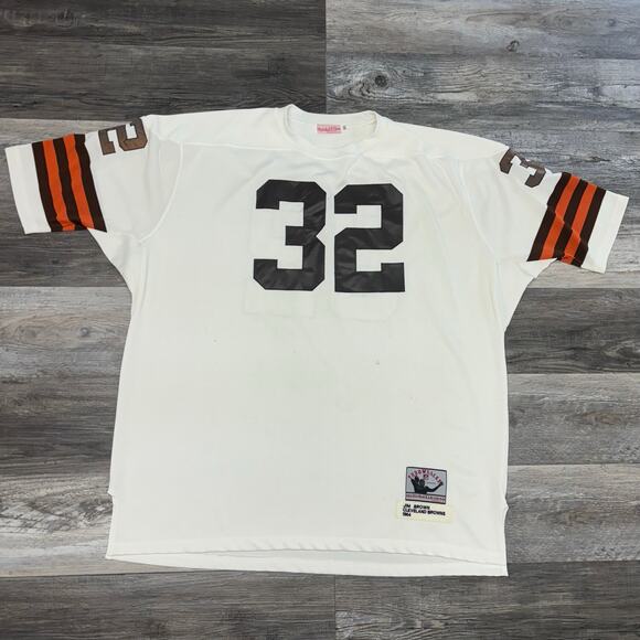 Vintage Mitchell &‎ Ness NFL Cleveland Browns Jim Brown #32 Mens 60 Jersey USA - Picture 1 of 10